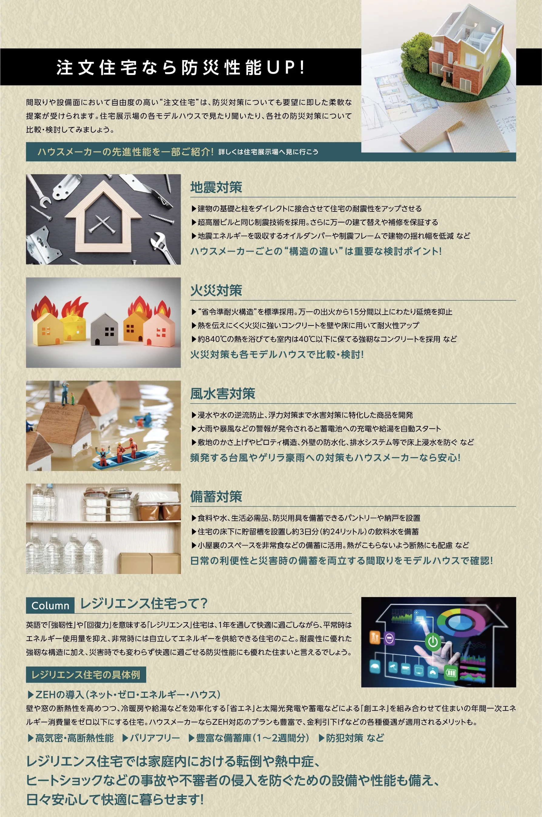 注文住宅なら防災性能UP！